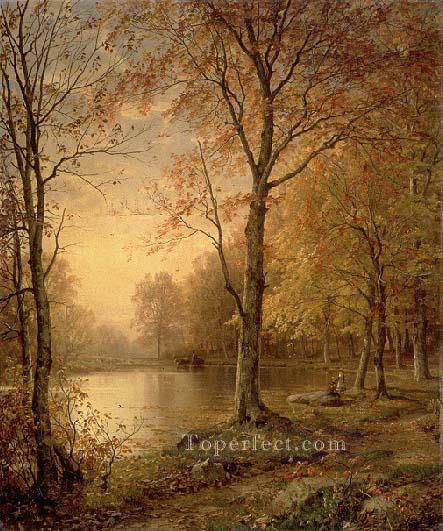 Indian Summer scenery William Trost Richards Landscapes river Oil Paintings